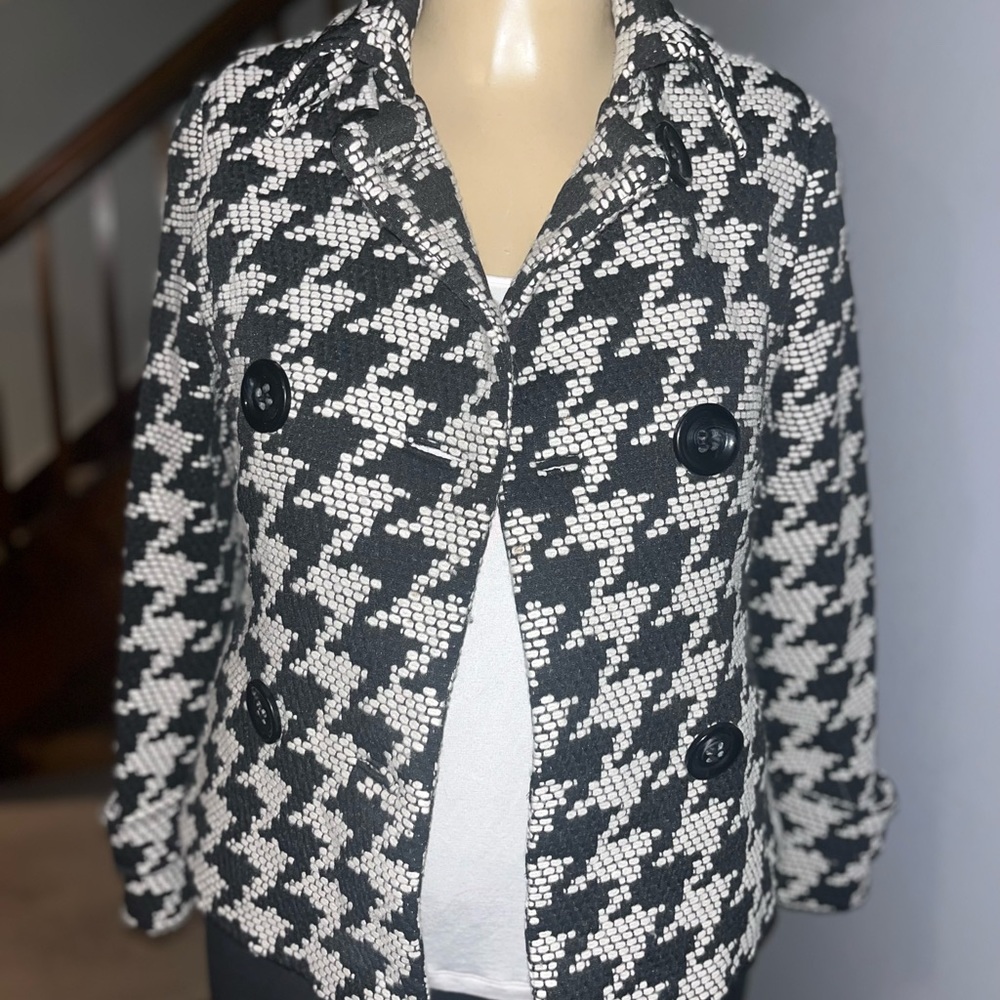 Talbots Houndstooth Wool Jacket - 8 - image 2